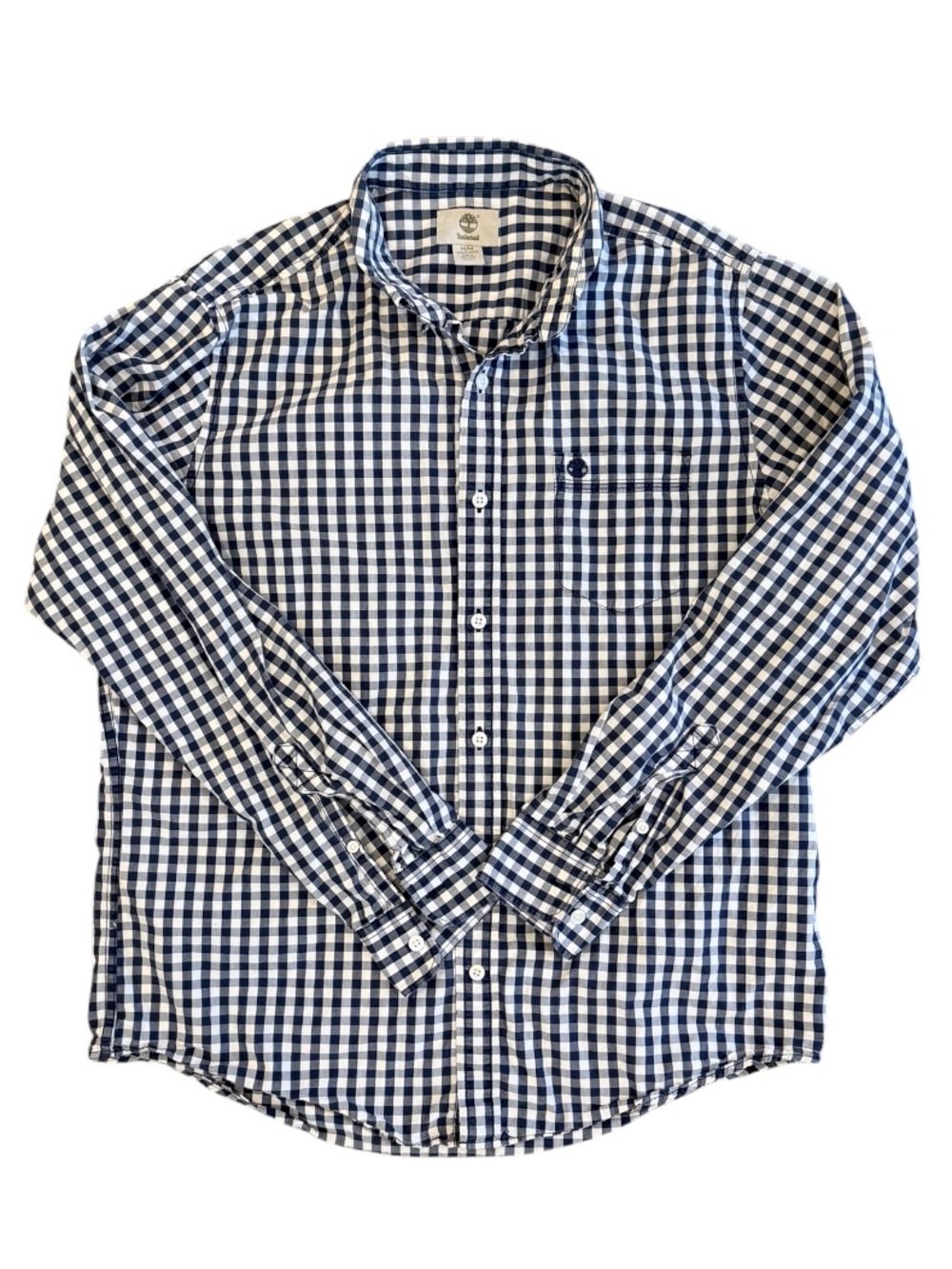 Timberland Navy & White Gingham Button-Down Shirt